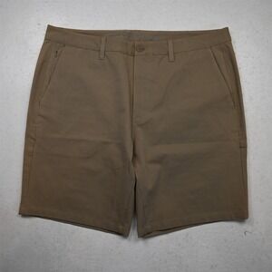 True Classic 38x9.25" Khaki Zip Pocket Flat Front Chino Mens Shorts